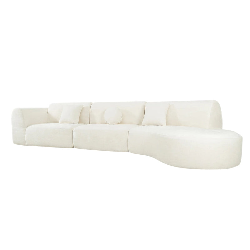 Christopher Knight Home- Buker Curved Polyester Sectional Sofa