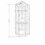 Lighted Corner Curio Cabinet with Tempered Glass Doors & Shelves - Elegant Cherry Display Case with Bulb