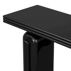 60 Acacia Wood Curved Veneer Console Table - Minimalist Design with Solid Wood Legs