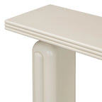 60 Acacia Wood Curved Veneer Console Table - Minimalist Design with Solid Wood Legs