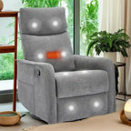 360 Swivel Rocker Recliner Chair with Massage and Lumbar Heating