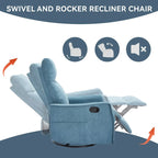 360 Swivel Rocker Recliner Chair with Massage and Lumbar Heating