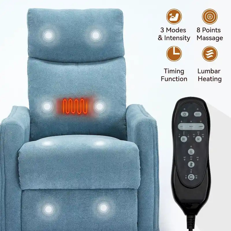 360 Swivel Rocker Recliner Chair with Massage and Lumbar Heating
