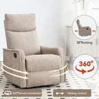 360 Swivel Rocker Recliner Chair with Massage and Lumbar Heating