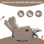360 Swivel Rocker Recliner Chair with Massage and Lumbar Heating