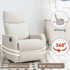 360 Swivel Rocker Recliner Chair with Massage and Lumbar Heating