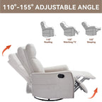 360 Swivel Rocker Recliner Chair with Massage and Lumbar Heating