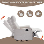 360 Swivel Rocker Recliner Chair with Massage and Lumbar Heating