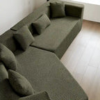 127.5Polyester Modular Sectional Cloud Couch with Deep Seat, No Assembly Required, and Modern Minimalist Design