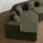 127.5Polyester Modular Sectional Cloud Couch with Deep Seat, No Assembly Required, and Modern Minimalist Design