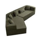 127.5Polyester Modular Sectional Cloud Couch with Deep Seat, No Assembly Required, and Modern Minimalist Design