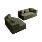 127.5Polyester Modular Sectional Cloud Couch with Deep Seat, No Assembly Required, and Modern Minimalist Design