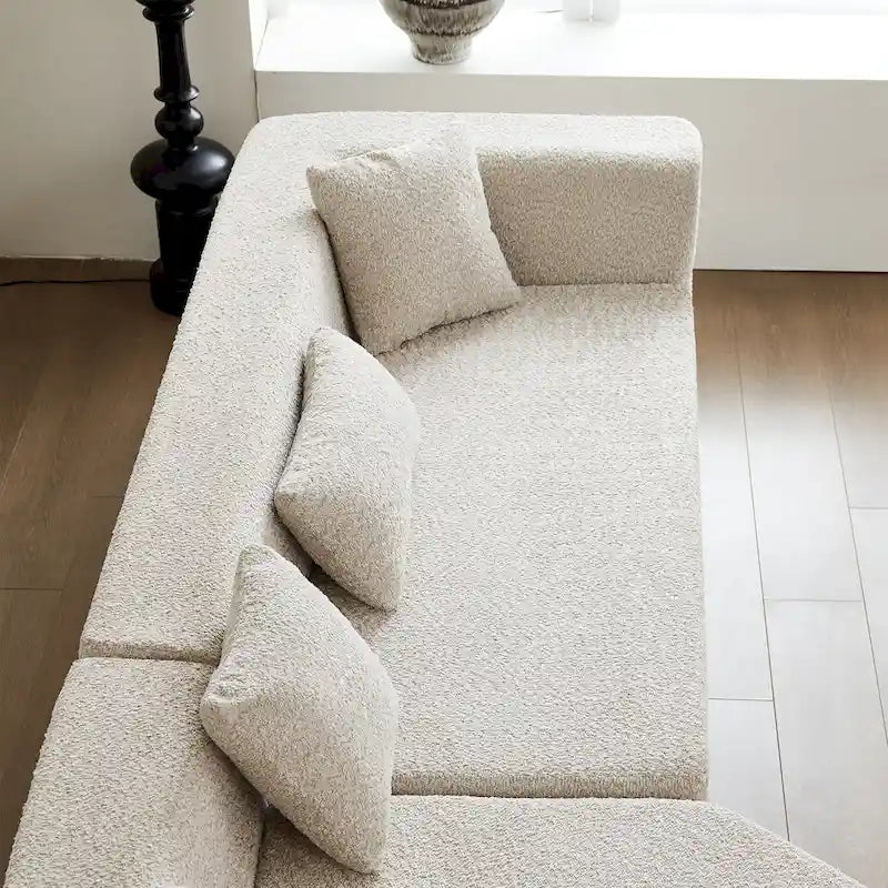 127.5Polyester Modular Sectional Cloud Couch with Deep Seat, No Assembly Required, and Modern Minimalist Design