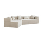 127.5Polyester Modular Sectional Cloud Couch with Deep Seat, No Assembly Required, and Modern Minimalist Design