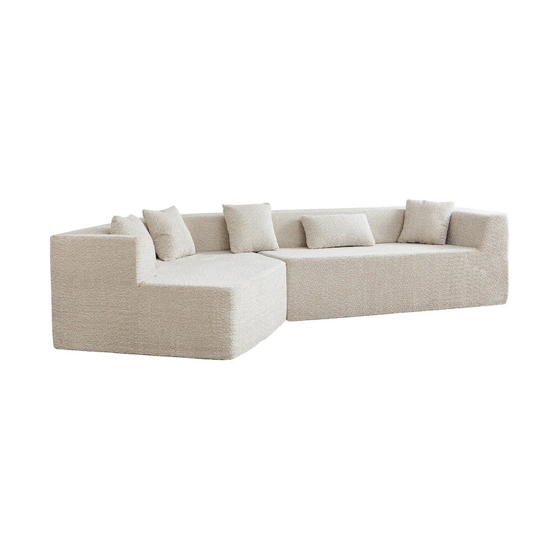 127.5Polyester Modular Sectional Cloud Couch with Deep Seat, No Assembly Required, and Modern Minimalist Design
