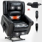 Brown Genuine Leather Power Lift Recliner with Dual Motor