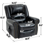 Brown Genuine Leather Power Lift Recliner with Dual Motor