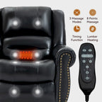Brown Genuine Leather Power Lift Recliner with Dual Motor
