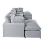 134.40 Modern U-Shaped 6 Seater Sectional Sofa with 2 Large Chaises, Removable Ottomans and Soft Cushions