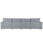 134.40 Modern U-Shaped 6 Seater Sectional Sofa with 2 Large Chaises, Removable Ottomans and Soft Cushions