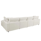 134.40 Modern U-Shaped 6 Seater Sectional Sofa with 2 Large Chaises, Removable Ottomans and Soft Cushions