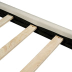 Velvet Upholstered Platform Bed Frame with LED Light & Biscuit Headboard