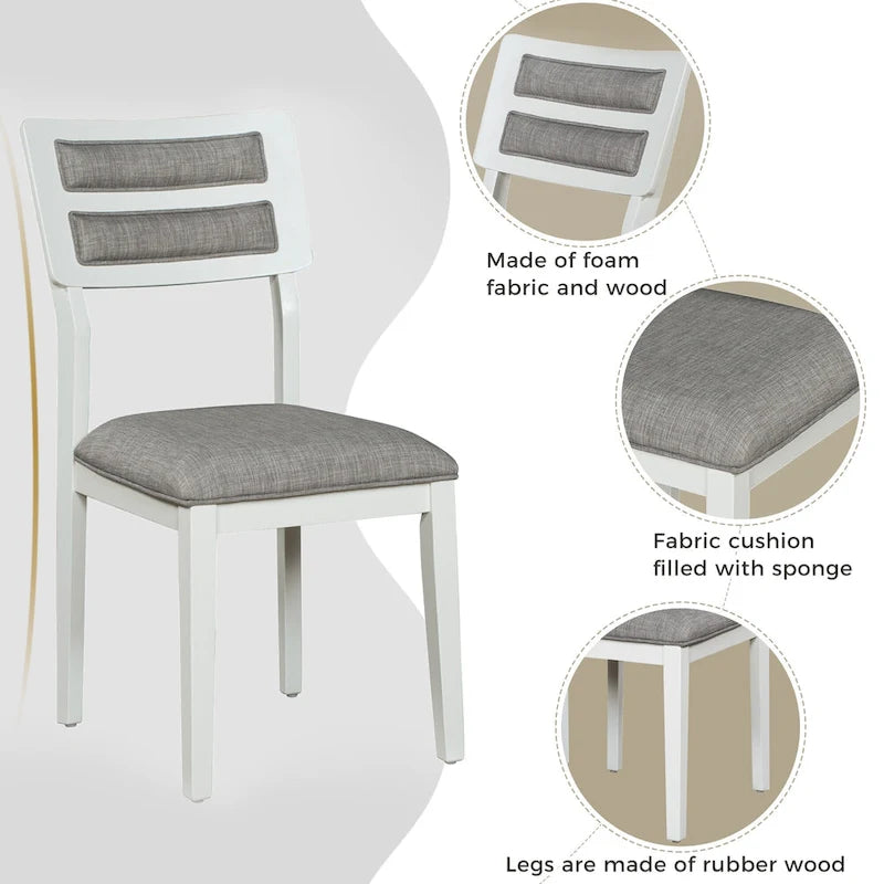 6-Piece Wooden Dining Table Set with 4 Chairs & Bench