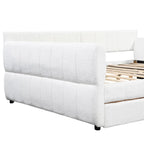Queen Size Upholstered Daybed with 2 Storage Drawers, Modern Daybed Frame Sofa Bed with USB Port and Armrest