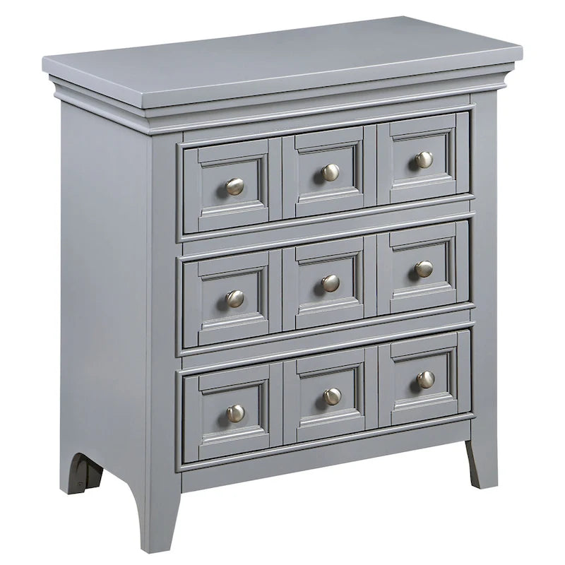 Saer Transitional Grey Wood 3-Drawer Nightstand by Furniture of America