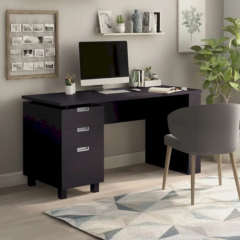 Morr Modern Espresso 59-inch Wood 2-Drawer Computer Desk by Furniture of America