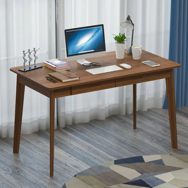 Kerrogee 47.2 Wood Computer Desk with 2 Drawers - 4 Colors