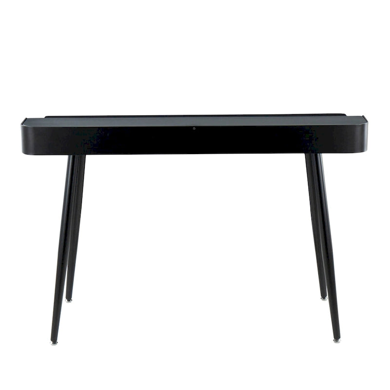 Carson Carrington Creggan Mid-Century Modern Black Metal & Wood Office Desk