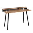 Carson Carrington Creggan Mid-Century Modern Black Metal & Wood Office Desk