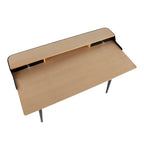 Carson Carrington Creggan Mid-Century Modern Black Metal & Wood Office Desk