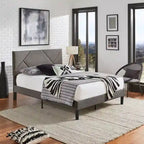 Allenspark Upholstered Platform Bed with Geometric Headboard by iNSPIRE Q Classic