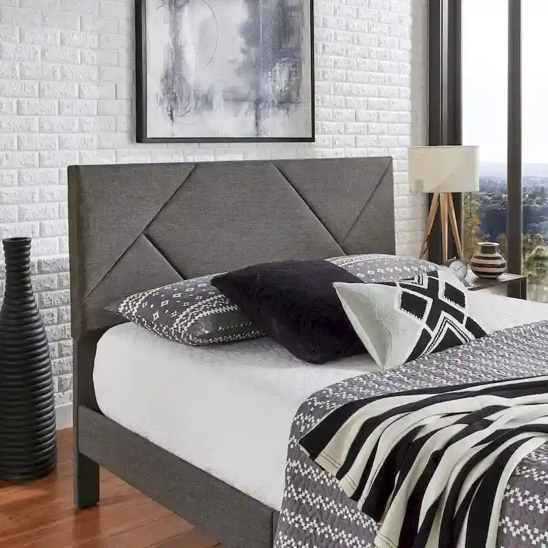 Allenspark Upholstered Platform Bed with Geometric Headboard by iNSPIRE Q Classic