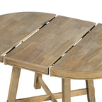 TREXM Farmhouse Round Extendable Dining Table with 16 Leaf Wood Kitchen Table