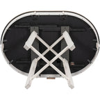 TREXM Farmhouse Round Extendable Dining Table with 16 Leaf Wood Kitchen Table