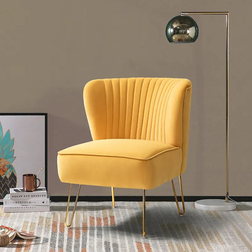 Barto Modern Velvet Tufted Side Chair with Golden Legs by HULALA HOME