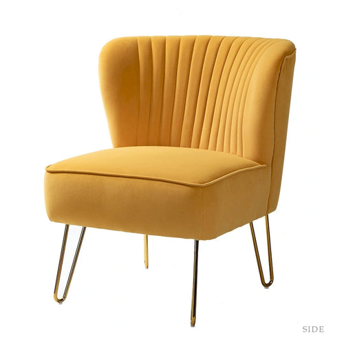 Barto Modern Velvet Tufted Side Chair with Golden Legs by HULALA HOME