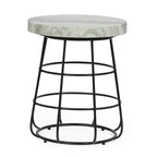 Woodbine Modern Handcrafted Marble Side Table by Christopher Knight Home - 18.00 L x 18.00 W x 22.00 H
