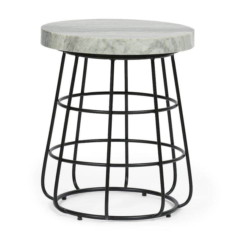 Woodbine Modern Handcrafted Marble Side Table by Christopher Knight Home - 18.00 L x 18.00 W x 22.00 H