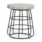 Woodbine Modern Handcrafted Marble Side Table by Christopher Knight Home - 18.00 L x 18.00 W x 22.00 H