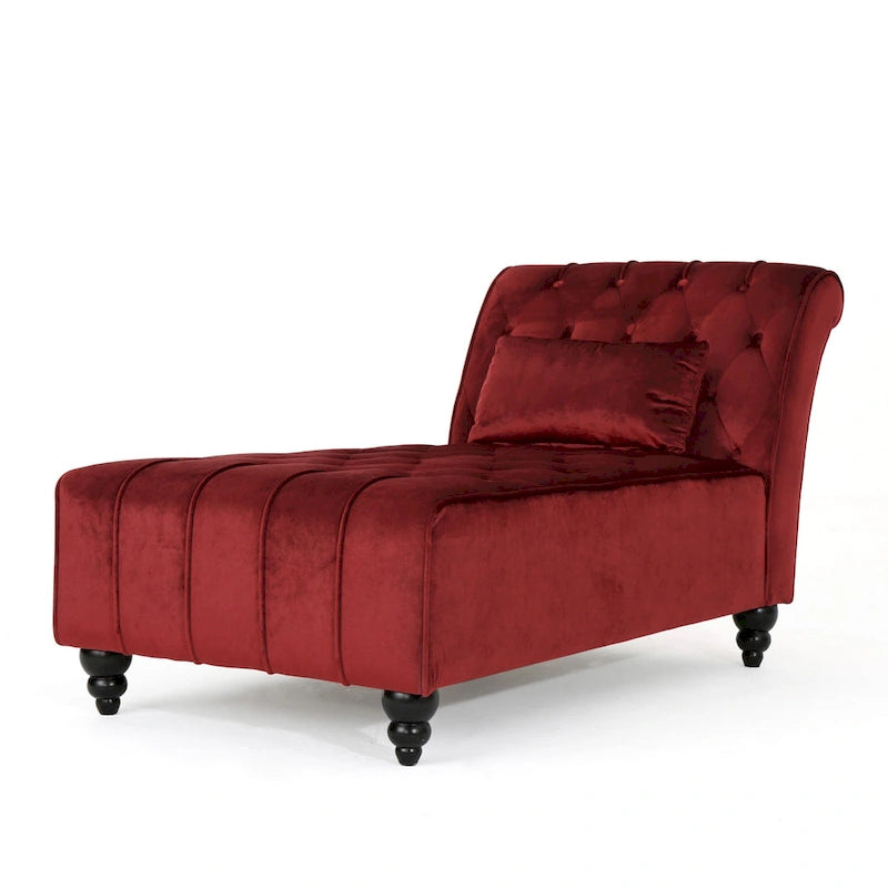 Rubie Modern Glam Tufted Velvet Chaise Lounge by Christopher Knight Home