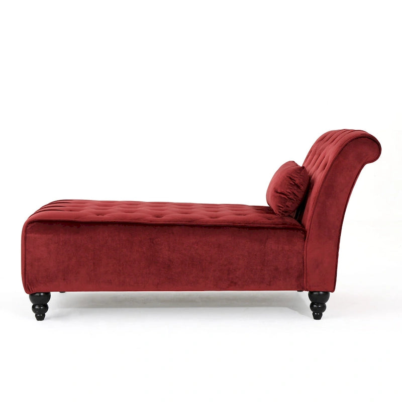 Rubie Modern Glam Tufted Velvet Chaise Lounge by Christopher Knight Home