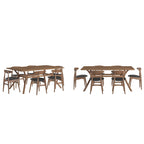 Sylvestria Mid-Century Walnut Finish Rectangular Dining Set