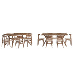 Sylvestria Mid-Century Walnut Finish Rectangular Dining Set