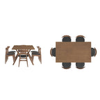 Sylvestria Mid-Century Walnut Finish Rectangular Dining Set