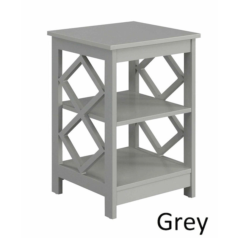 Convenience Concepts Diamond End Table with Shelves