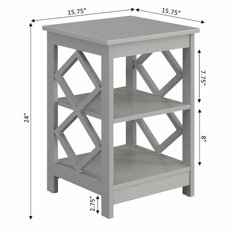 Convenience Concepts Diamond End Table with Shelves